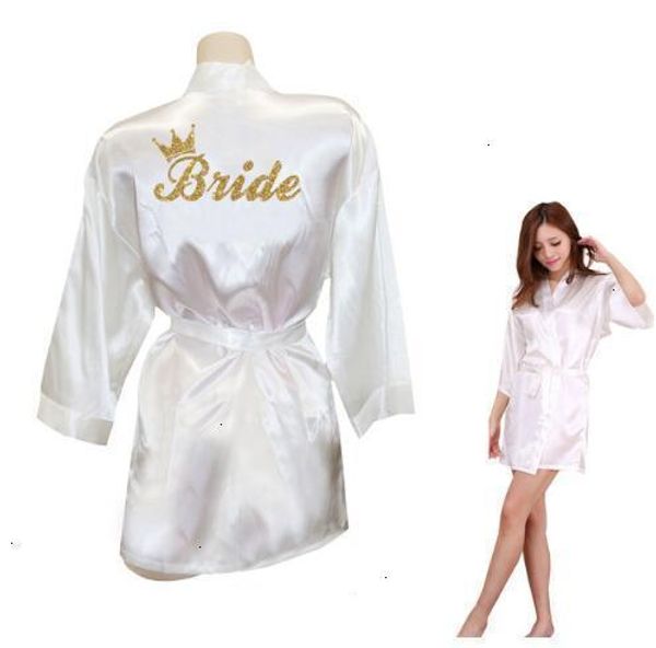 

women pajamas sleepwear for women team crown bride golden print kimono robes silk women bachelorette wedding preparewear in, Black;red