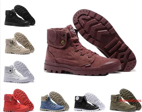 

mens boots palladium pallabrouse men high-army military ankle boots canvas sneakers casual shoes man anti-slip sport shoes