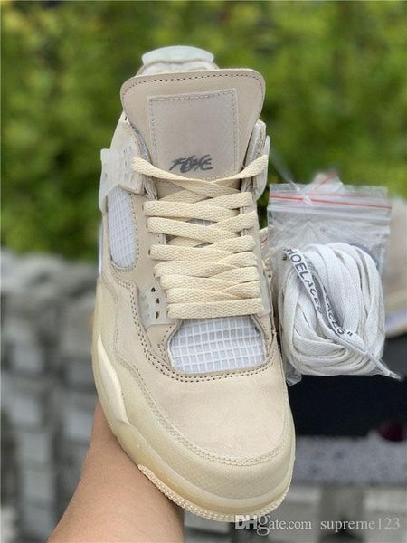 

x air authentic 4 sp wmns sail cream white basketball shoes retro muslin-white-black man women sneakers with box cv9388-100