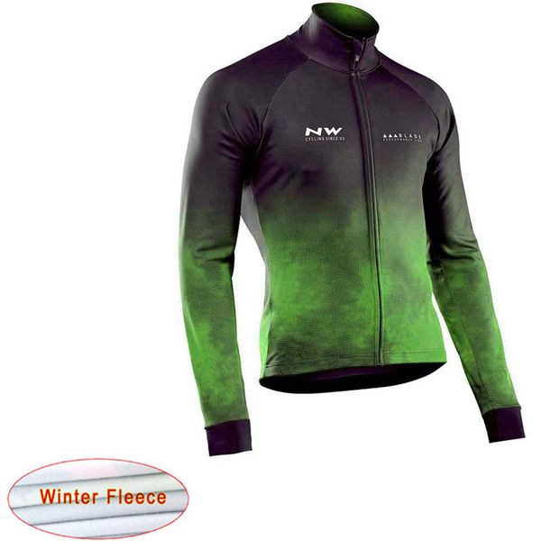 

nw 2020 winter thermal fleece cycling jersey long sleeve racing bike mountain cycling clothing maillot ropa ciclismo hombre c28, Black