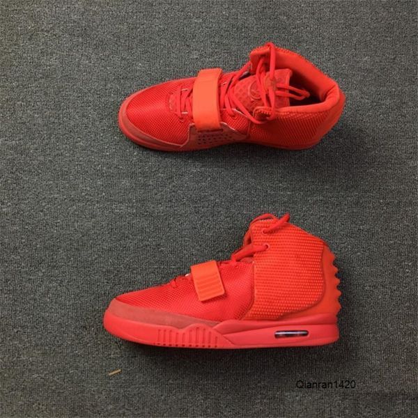 

with box) wholesale kanye west 2 red nrg red pink basketball shoes men ing