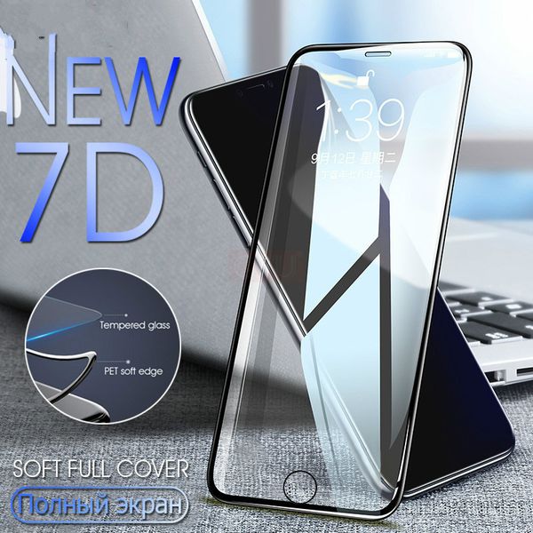 Aleación de Aluminio 7D Vidrio Templado para iPhone 6 6S 7 Plus Completo Protector de Pantalla pr