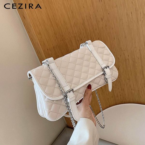 

cezira luxury pu leather women chain flap bag brand design quilted baguette bag female fashion vegan shoulder crossbody handbags