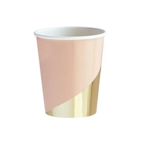 

8pcs semicircle hot stamping paper cup supplies children's birthday holiday graduation wedding universal party decoration