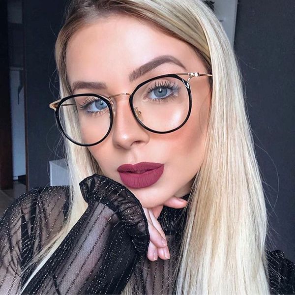 

2020 round eyeglasses glasses alloy frame women vintage cat eye frame black eye glasses frames for women eyeglasses