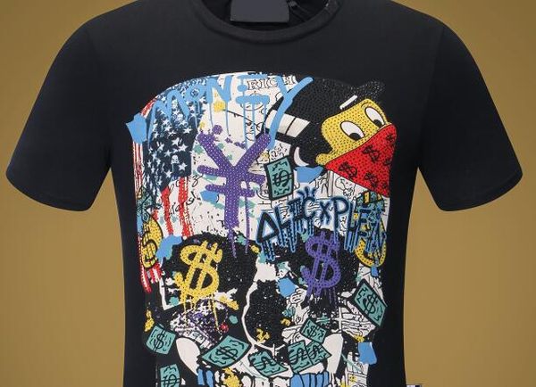 

mens luxury money letter t-shirts short sleeve tshirt designer duck tees males fashion loose streetwear tees, White;black