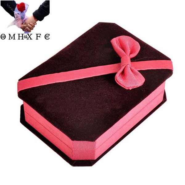 

omhxfc wholesale fashion elegant wine red velvet pendant necklace packaging accessories jewelry diaplay gift packing box gb04, Black;white