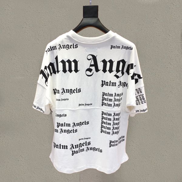 

Summer Mens Designer T Shirts European and American Fashion Brand PALM ANGELS Print Bat Sleeve Loose Casual Short-sleeved Crew Neck Cotton