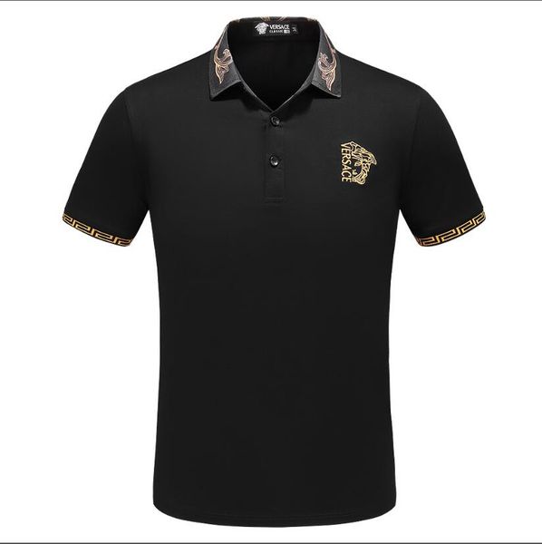 

New ummer embroidery lapel round neck hort leeved hirt men 039 cotton ca ual t hirt 76uxury brand de igner printed ve 82 a 67e p