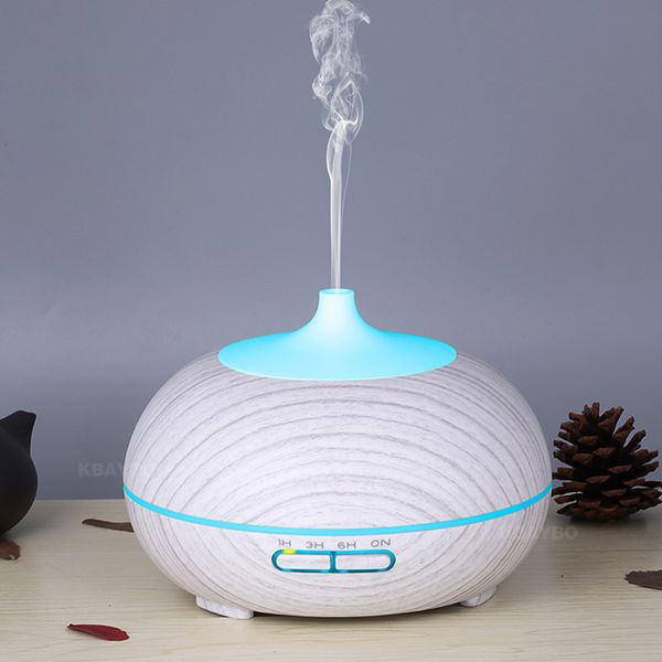 

300ml Essential Oil Diffuser Ultrasonic Air Humidifier with White Grain 7 Color Changing LED Lights for Office Home