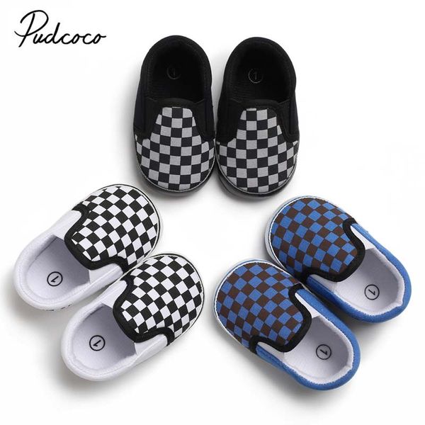 

2019 brand baby soft sole first walkers infant boy girl toddler plaid sneaker anti-slip baby shoes 0-18 months