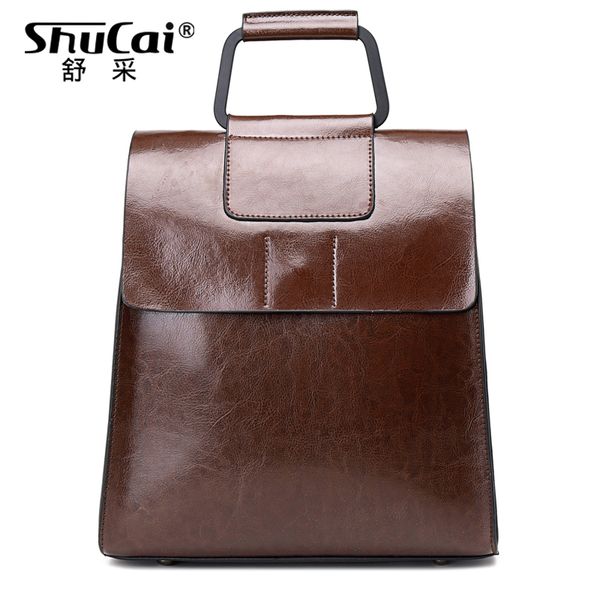 

shucai new fashion woman backpack leather backpacks for teenage girls female school shoulder bag bagpack mochila