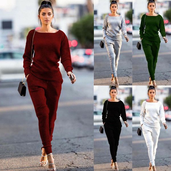 

2pcs women tracksuit hoodies sweatshirt pants sets sport lounge wear casual suit, Black;blue
