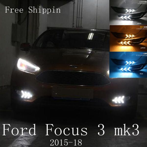 

2pcs led daytime running light for focus 4 4 2020 2020 yellow turn signal function waterproof 12v car drl lamp