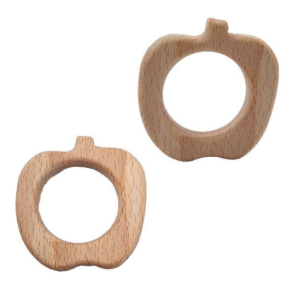 

200pcs wooden pear shape teethers nature baby teething toy organic baby teething holder nursing diy necklace bracelet making accessories