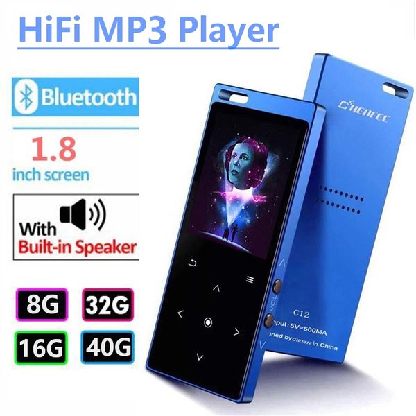 

mp3 player bluetooth4.1 with speaker 1.8 inch screen touch button mp3 music player support fm, recorder, sd card up to 128gb