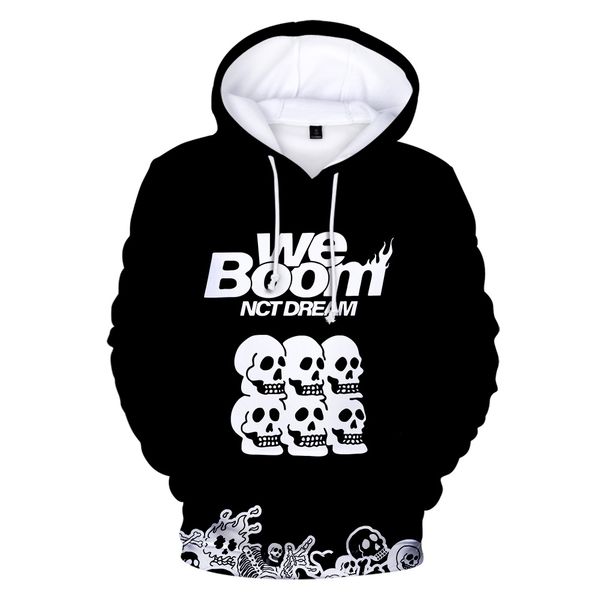 

печать nct dream 3d толстовки мужчины женщины топы новые кофты kpop толстовки 3d печати новый мы бум осень повседневная черный балахон, Black