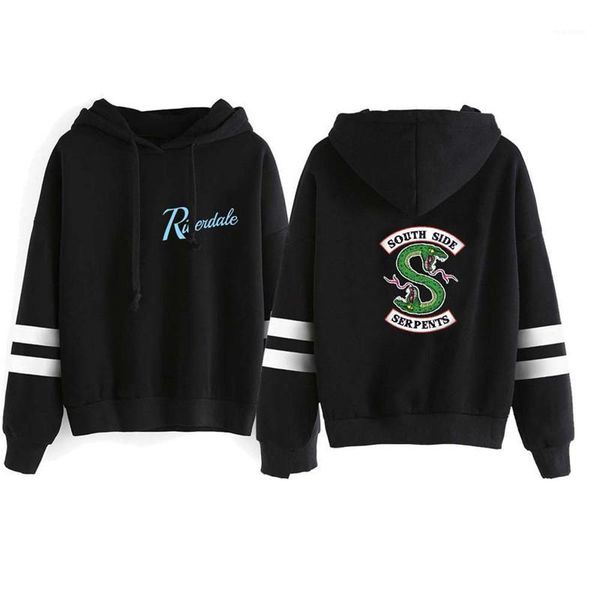 

hoodies fashion loose animal letter print panelled mens hoodies casual males clothing riverdale brand mens designer, Black