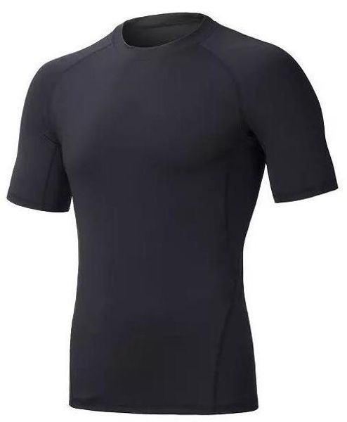 

2019 men's tight clothes running short-sleeved quick-drying t-shirt 324, Black;blue