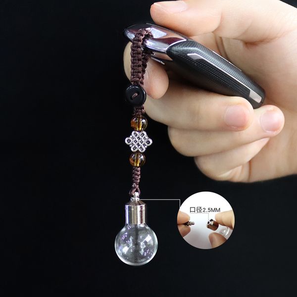 

keychains 2pcs clear glass bottle with screw cap diy wishing pendant jewelry gift essential oil charm keychain, Silver