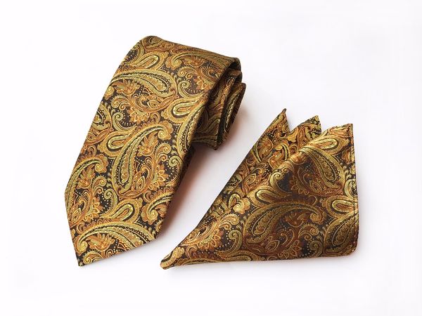 

8cm men necktie sets golden paisley ties with handkerchief, Blue;purple