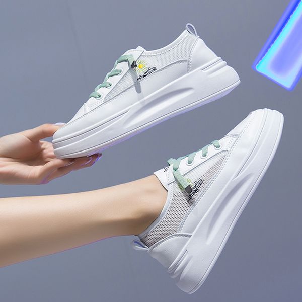 

cross women's shoes round toe tennis female all-match casual sneaker platform breathable new summer small creepers, Black