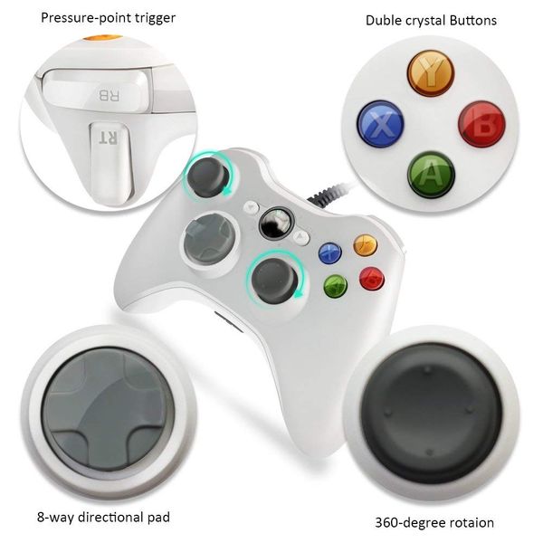 

for xbox 360 usb wired gamepad support win7/8/10 system controle joystick for xbox360 slim/fat/e console game controller joypad