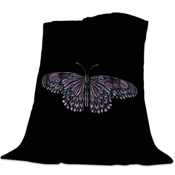 

personalized blanket home textile butterflies black flannel weighted blanket warm soft blankets throw sofa bed travel bedspread