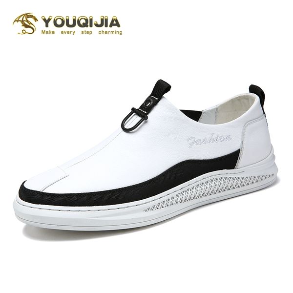 

men's leather loafer shoes fashion brand shoes casual casual black white comfortable breathable flat