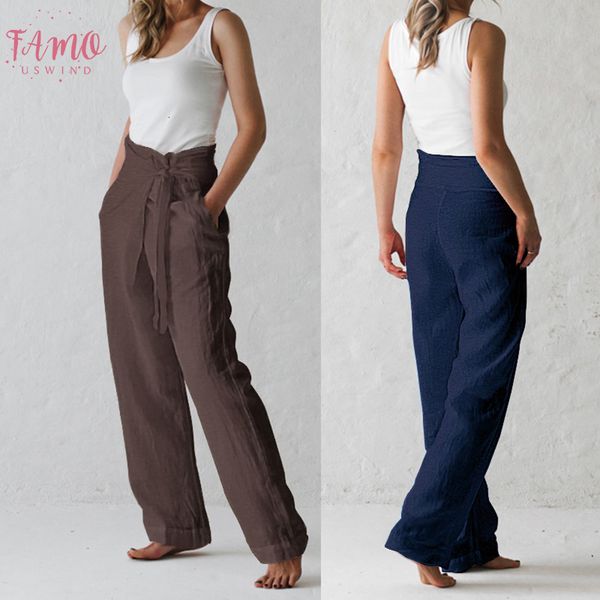 

плюс 2019 размер celmia женщины высокой талией длинные pant твердая palazzo женский wide leg pants casual брюк сыпучие pantalon s 5xl, Black;white
