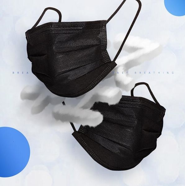 

dhl shiplqh4 3ply fa10 1 pcs ctn masks black mask ear loop melt spray nonwoven fabric protective dust mask in stock fast shipping