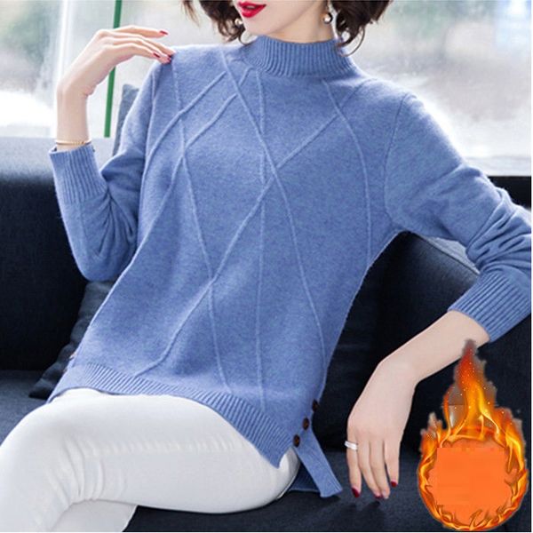

7= womens designer sweater knit jumper wool 2 thickness sweater unregular relief pattern plain color sweater gray,khiki,pink,blue,black,red, White;black