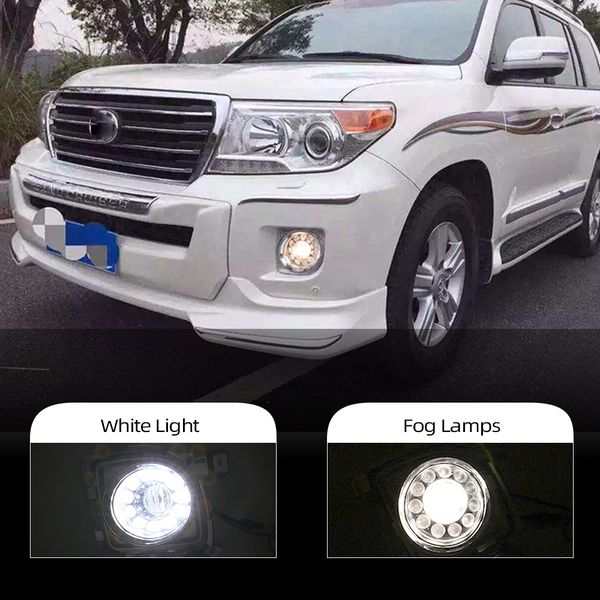 

cscsnl 2pcs for land cruiser fj200 lc200 2012 2013 2014 2015 daylight car led drl daytime running lights fog lamp cover