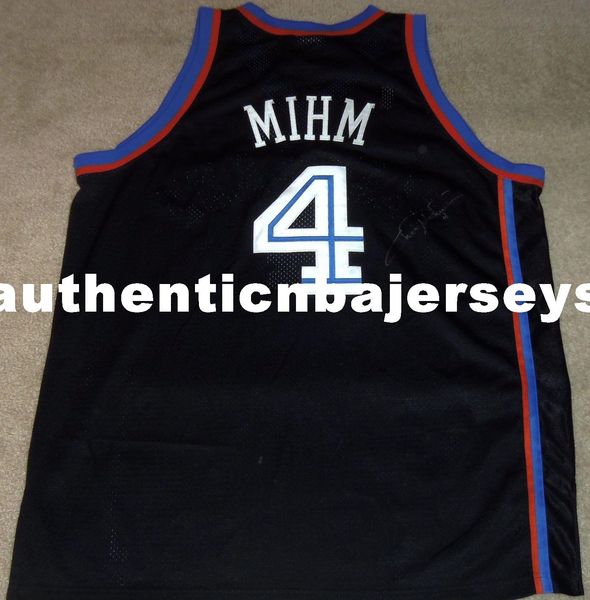 

new chris mihm #4 sewn rbk jersey rare mens vest size xs-6xl stitched basketball jerseys ncaa, Black;blue