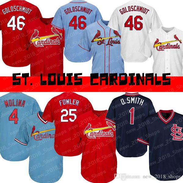 

Cardinals jersey 46 Paul Goldschmidt 4 Yadier Molina 25 Dexter Fowler 1 Ozzie Smith St. Louis basketball jersey