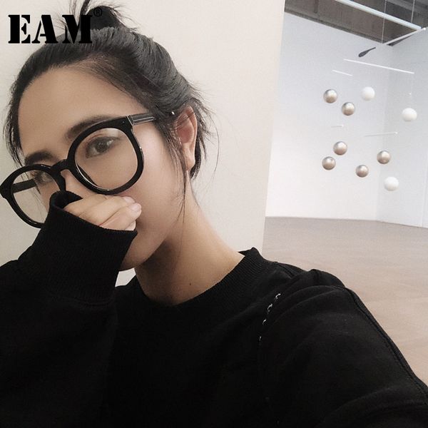 

eam] 2019 new spring summer temperament brief solid wild temperament black frame glasses women fashion tide all-match jy335