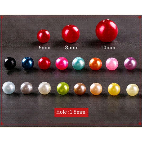 100 Pcs Acrylic Pearl Beads Charms Spacer Bead Jewelry Making findings 8mm