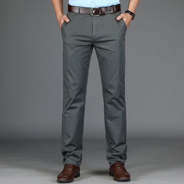 

mens loose business casual pants plus size 28-40 straight pants male cotton high quality cotton leisure trousers summer spring, Black