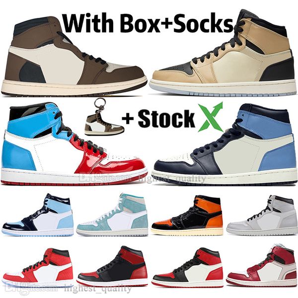 

1 high travis scotts mushroom fearless obsidian unc mens basketball shoes turbo green 1s chicago banned bred toe men sport designer sneakers