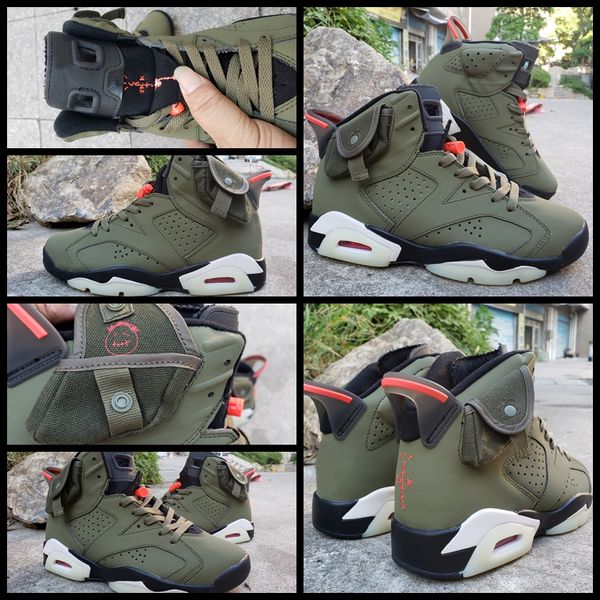 

2020 travis scotts x 6 mens basketball shoes 3m ts olive green baskets sneakers tinker cactus jack jumpman 6s trainers des chaussures
