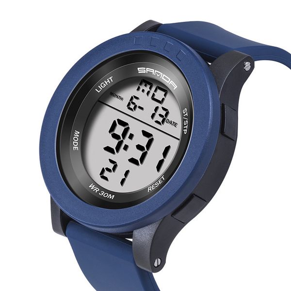 

топ бренд 2018 горячей продажи продукта мужская losida спортивные часы круглый циферблат светодиодные цифровые часы мужчины каучуковый ремеш, Slivery;brown