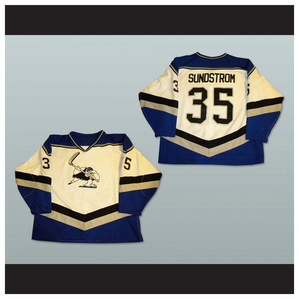 

Custom XS-5XL B.C. Icemen Oile Sundstrom 35 White Hockey Jersey Stitch Sewn Any Player or Number Free Shipping