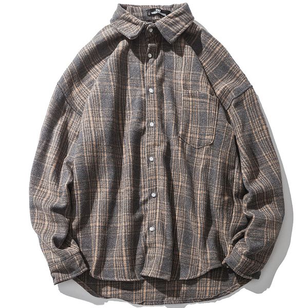 

длинные теплые серые рубашки мужчины свободные клетчатые мужские полосатые рубашки с длинными рукавами мужская рубашка с карманом негабаритн, White;black