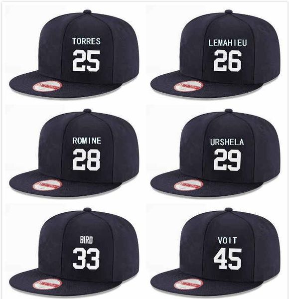 

Custom Black Ny Регулируемая шапка Snapback DJ LeMahieu 26 Глейбер Торрес 25 Люк Войт 45 Остин Ромайн
