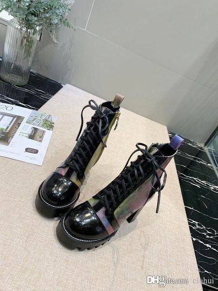 

женщина марка короткие сапоги сексуальные кожаные сапоги обувь ботильоны женщины высокий каблук зима роскошные ботинки женщин дизайнеры 2019, Black