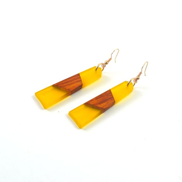 

fashion antique earrings wood and resin material female popular gift characteristic jewelry, Silver