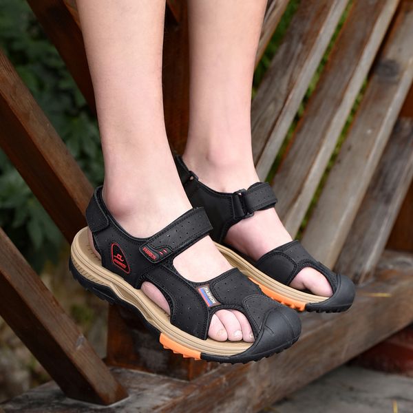 

mujer comfortable wear running men playa herren homme shoes work zapatos for man sandals new sneakers fashion hombre sandalias, Black