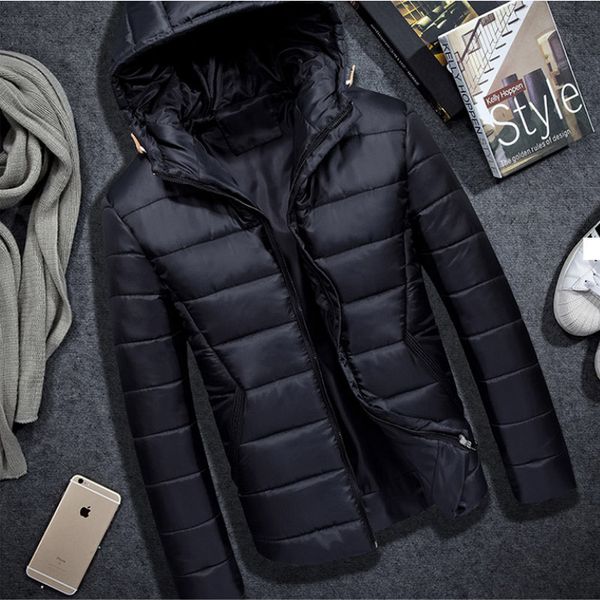 

new men's winter coat 100% cotton mint cotton mint zipper men's overcoat warm m-4xl, Black