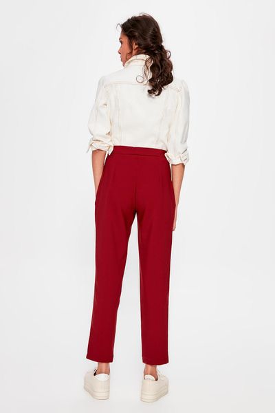 

trendyol brown narrow bell-bottomed pants twoaw20pl0060, Black;white