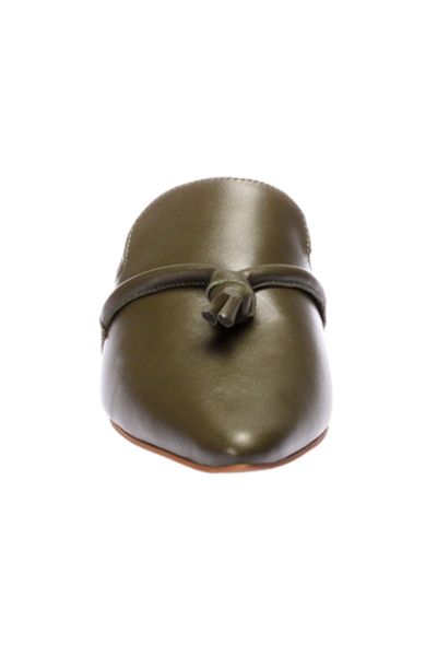 

Pearl Genuine Leather Dark Green Women 'S Slippers 120130002441
